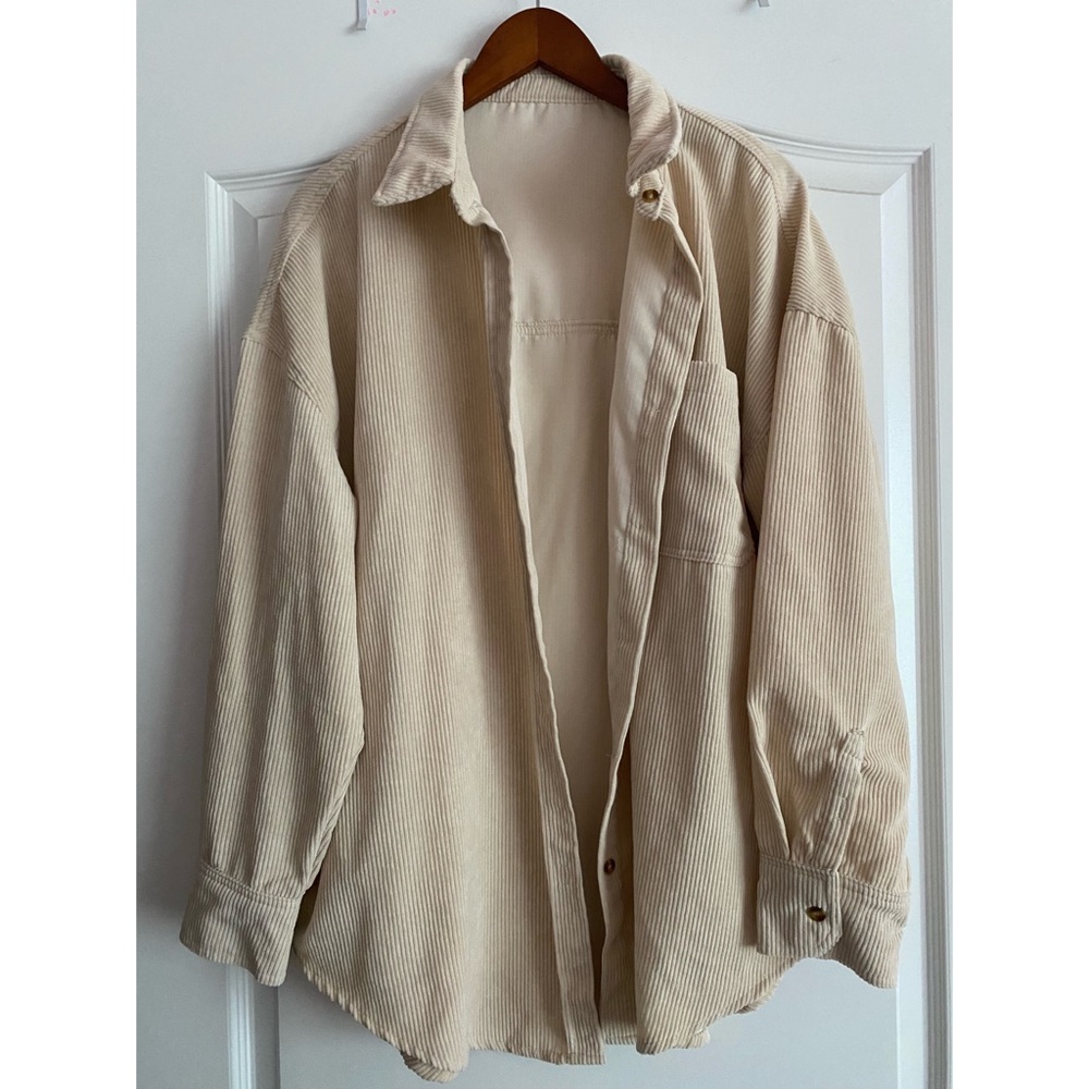 Cream “Shacket” Button Up